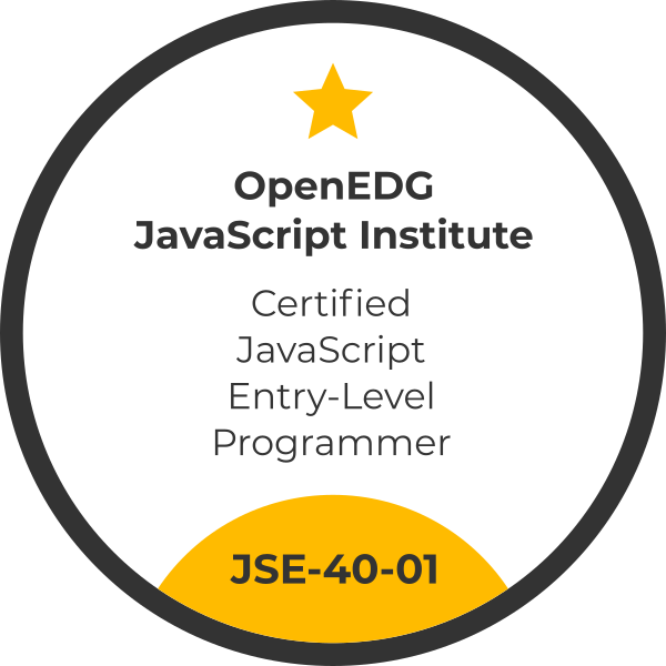 JSE – Certified Entry-Level JavaScript Programmer