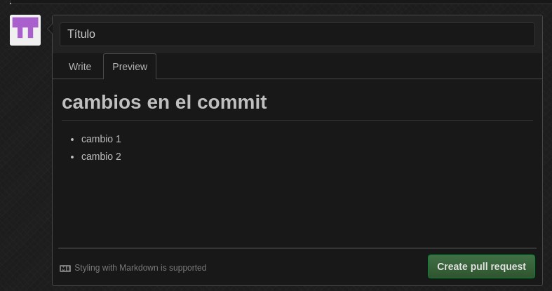 Git cambios en el commit